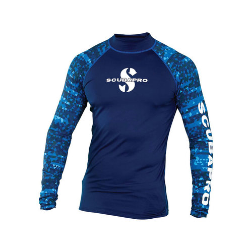 thumbnail interactive-video image 1 of Sea Fear Men's UPF 50+ Long Sleeve Rash Guard – Sage Green – Lobster Print – Scuba Diving Snorkeling 1 of 6