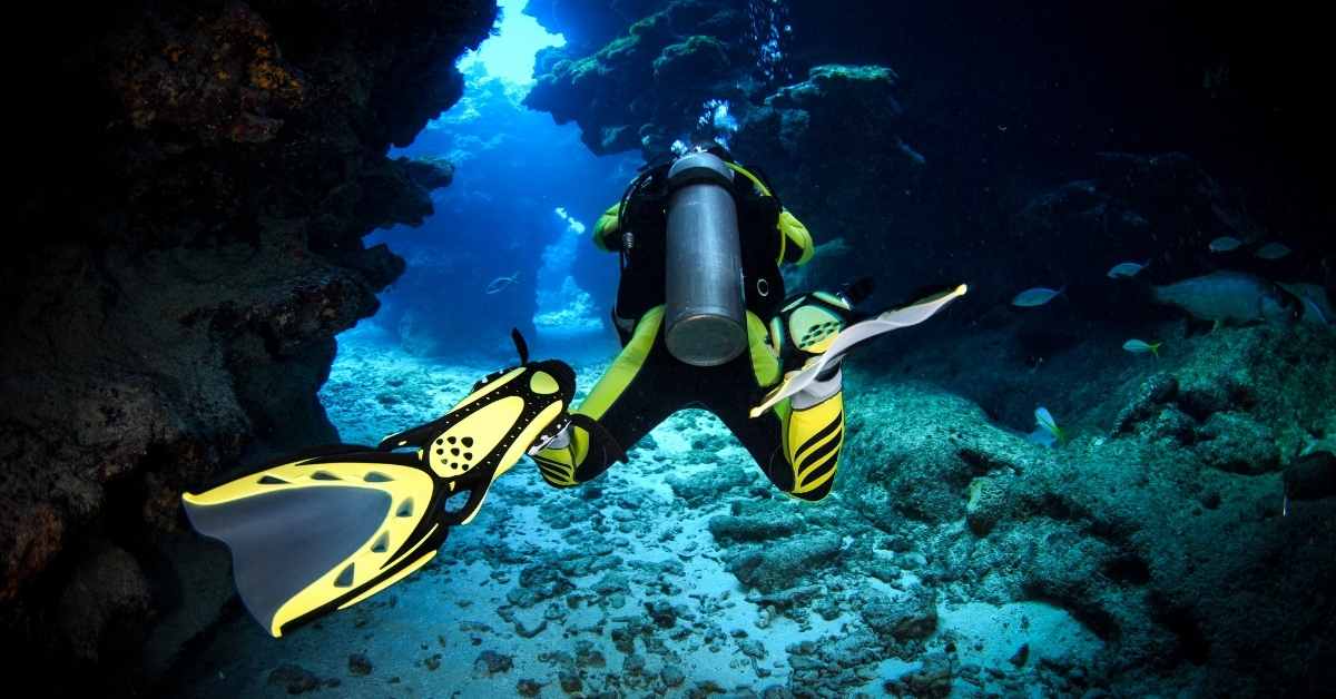 scuba diving exploring
