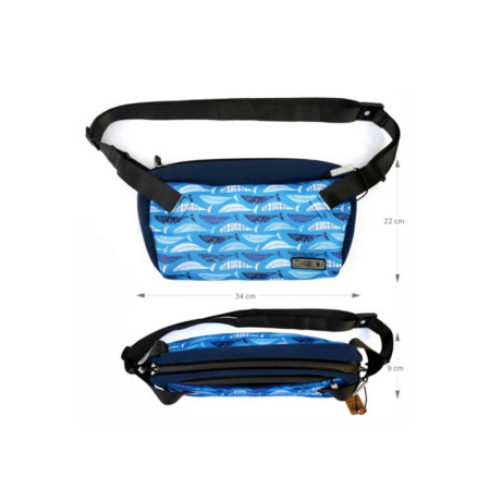 Oceanarium Neoprene Sling Bag - Whale-Blue